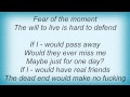 Destruction - Fear Of The Moment Lyrics