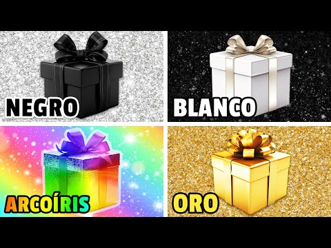 Choose 1 Gift from 4 🎁🌈🖤🤍👑 Choose Your Gift | 4 Gift Box Challenge 🍀