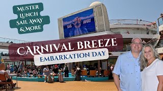 Embarkation Day on Carnival Breeze! Boarding, Muster Drill, Mongolian Wok Lunch, & Sail Away Fun
