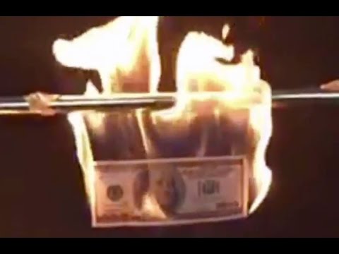 $100 Bill Up in Flames