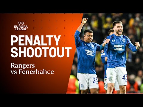 FULL PENALTY SHOOTOUT: Rangers defeat Fenerbahce in thrilling Europa League shootout! 🔥 #UEL