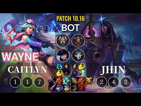 GRF Wayne Caitlyn vs Jhin Bot - KR Patch 10.16