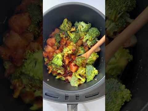 Air Fryer Broccoli Honey Garlic Chicken