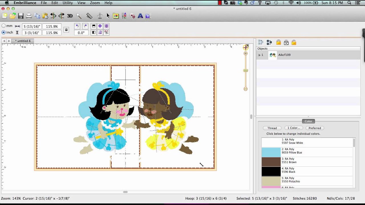 Essentials v1.11 Splitting designs for the included multiposition hoop templates