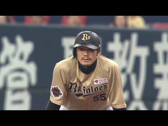 【4回裏】バファローズ・T-岡田の全力疾走!! 先制のタイムリー内野安打 2015/3/22 Bs-T