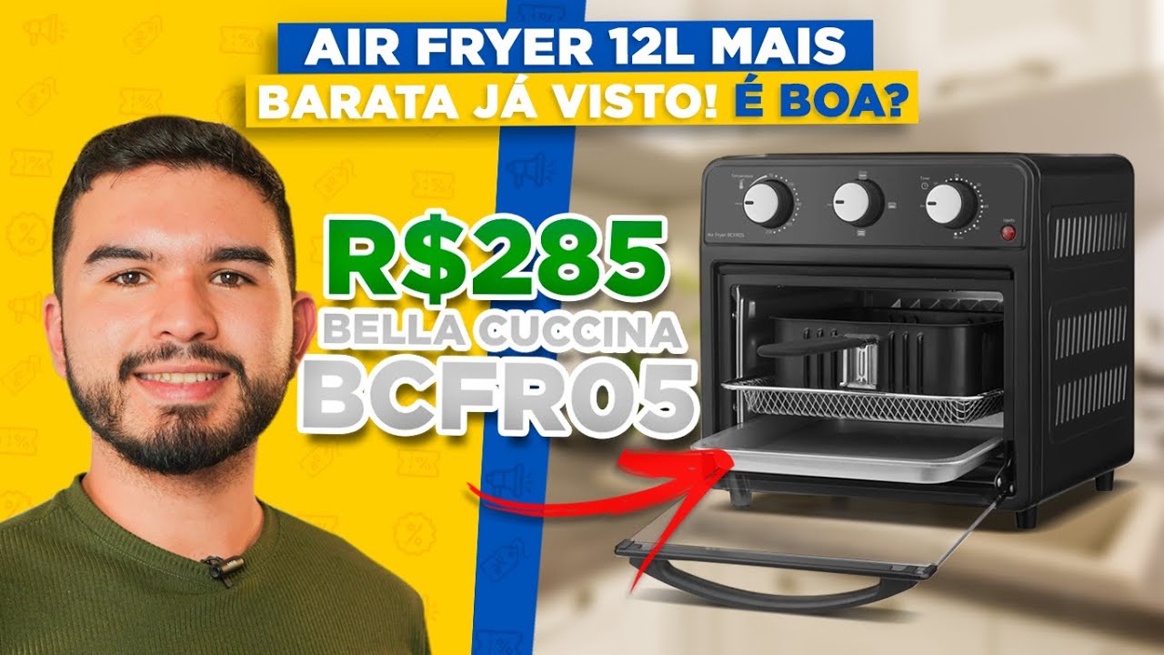 Miniatura da avaliação em vídeo de Fritadeira Britânia Bella Cuccina 12L Preto