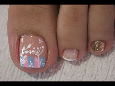 DISEÑO DE UÑAS PARA PIES ESPIGAS Y FRANCES MUY FACIL DE HACER – FRENCH NAIL ART – NLC