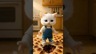 Gatinho fofo é atacado por baratas