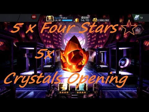5x Four Stars Crystal Opening - The Best Opening EVER  - Marvel Contest of Champions
