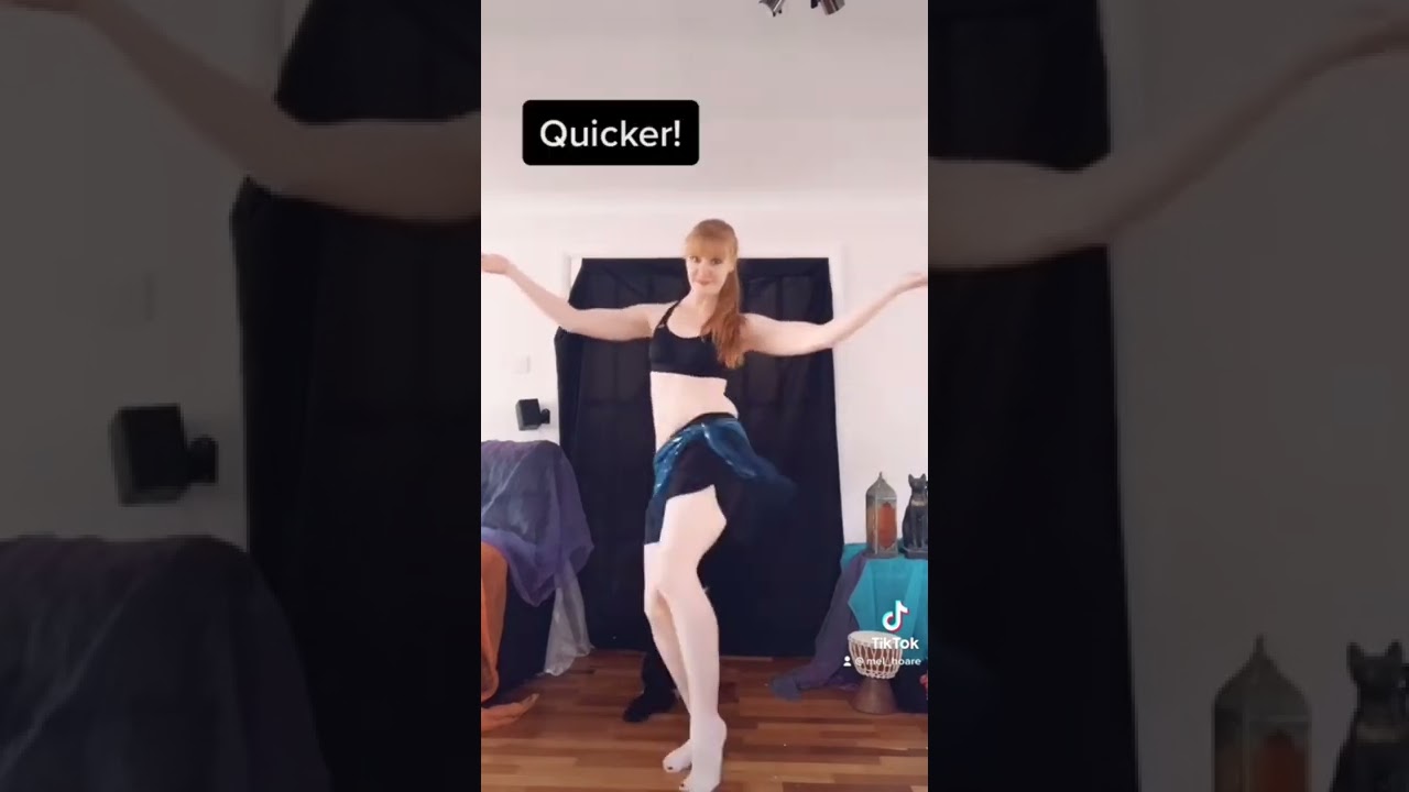 Learn belly dance - hip drop and drop and flick