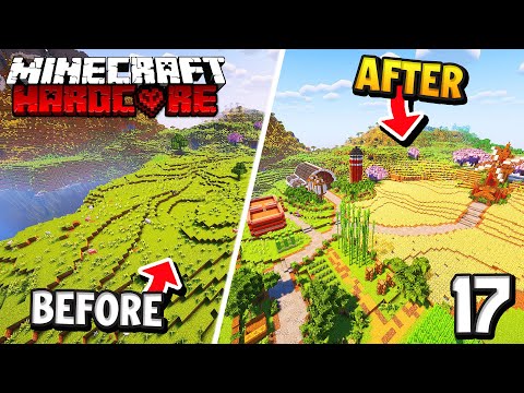 I TRANSFORMED A FIELD INTO A GIANT FARM ON MINECRAFT HARDCORE! part.2
