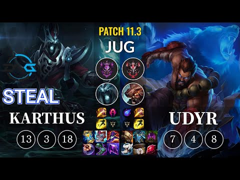 DFM Steal Karthus vs Udyr Jungle - KR Patch 11.3