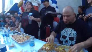 Coney Dog eating competition at American Coney Island in Detroit