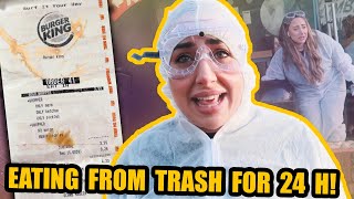 I LET RECEIPTS from the TRASH Decide What I eat FOR 24 HOURS! 🤮🗑️  (DUMPSTER DIVING FOOD CHALLENGE)