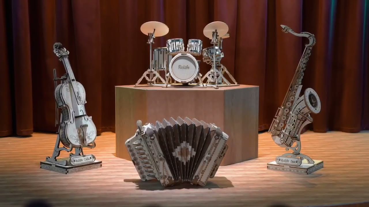 RoboTime dřevěné 3D puzzle Violoncello