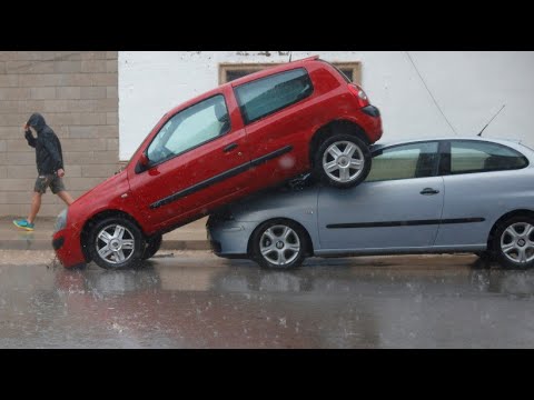 Unwetter in Spanien: Hagel und Sturzfluten sorgen für Zerstörung