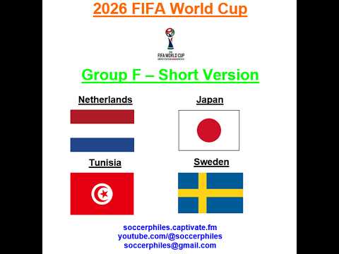 2026 FIFA World Cup - Group F Short Version &ndash; Netherlands, Japan, Tunisia, and Sweden