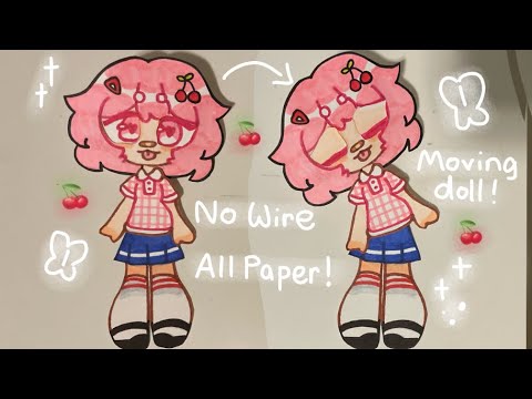 How to make a PAPER DOLL MOVING🍒easiest wasu art tutorial🍒🥰🪽✨💞