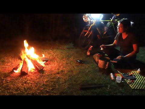 Weekend Relaxing Bicycle Solo Camping Trip | Camping Cooking | Campfire | Next To Water
