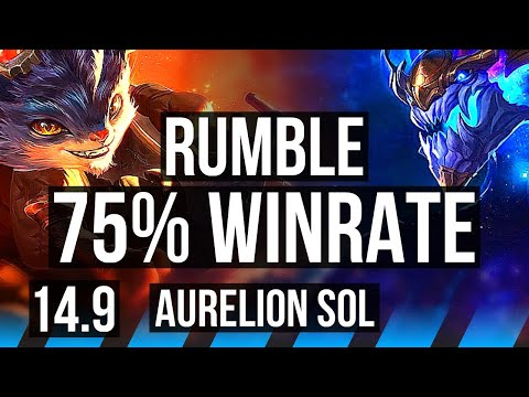 RUMBLE vs AURELION SOL (MID) | 75% winrate, 9/1/8 | EUW Master | 14.9