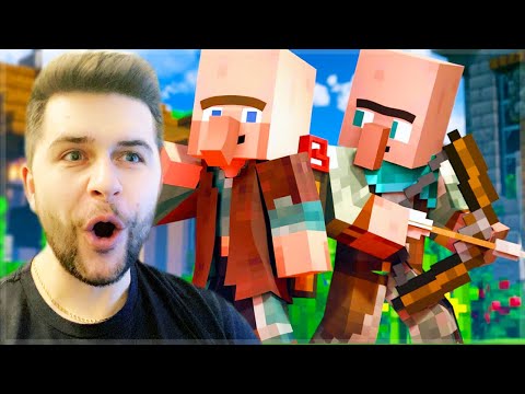 REACTING TO SAVE THE VILLAGE Alex and Steve Life Minecraft Animations!