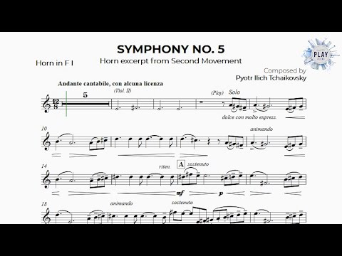 Play-Along for HORN: Tchaikovsky's 5th SYMPHONY 🌄🙌🏻🎶 No metronome & different tempos in description!