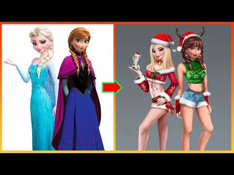 Frozen: Elsa Anna Glow Up In Noel - Disney Princesses Transformation