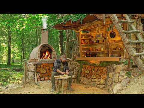 VOLLSTÄNDIGES Video, in dem ich in 7 TAGEN einen Steinofen und eine Küche im Wald gebaut habe!