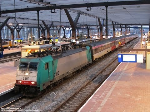 NMBS 2809 with IC Brussel departs @ Rotterdam Central (NL) 07-12-2013 (HD Video)