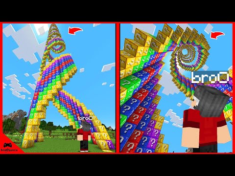 SPİRAL RENKLİ ŞANS BLOKLARI KULESİ - Minecraft