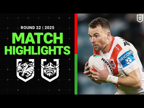 NRL Highlights | 2025 NRL Match Highlights | Dragons v Raiders | Round 22