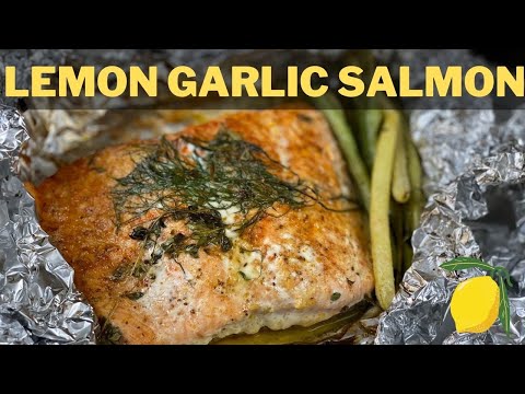 JUICY Foil Lemon Garlic Butter SALMON w/ Veggies! Easy Baked Salmon Recipe