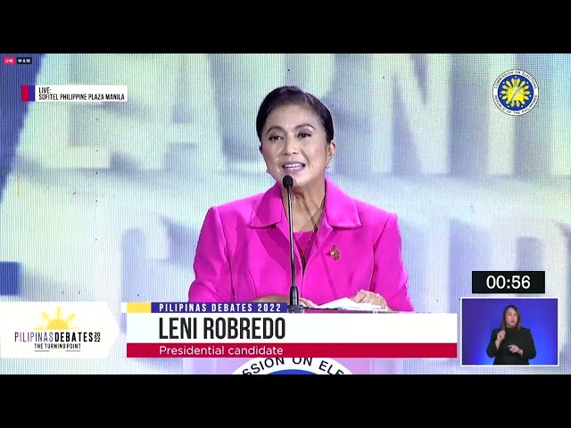 At Comelec debate, Robredo projects how an ‘ilaw ng tahanan’ can reform PH politics