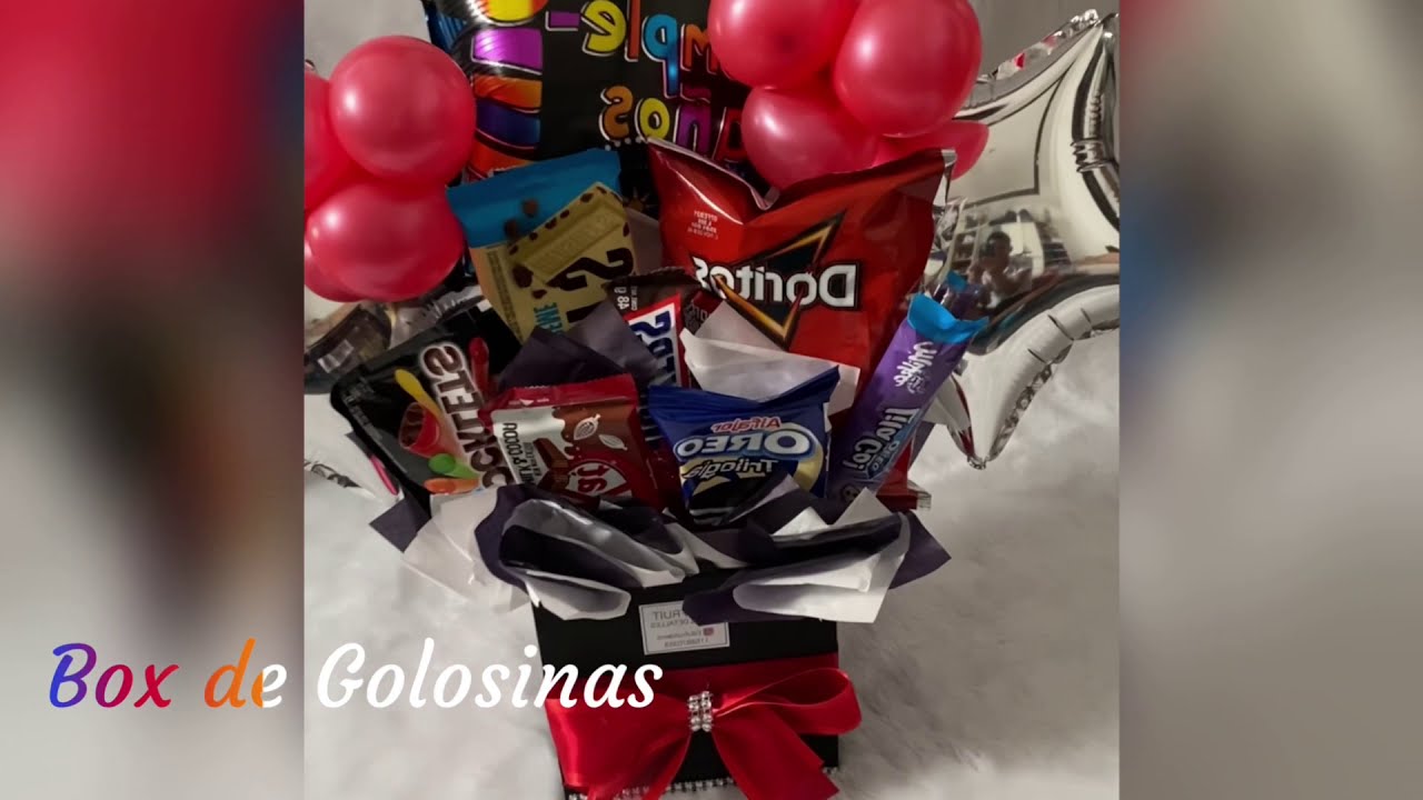 CÓMO HACER CAJA DE *GOLOSINAS CON *GLOBOS PARA CUMPLE 🎈/ *Detalle con Dulces para Cumpleaños