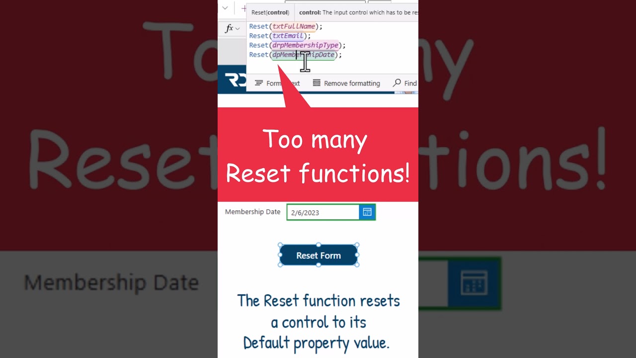 Reset Multiple Controls in Power Apps Quickly with this Pro Tip! #Shorts