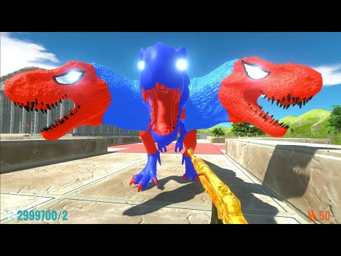 FPS AVATAR DEATH RUN vs HYDRA SPIDERMAN T-REX - Animal Revolt Battle Simulator