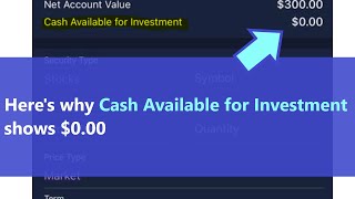 Etrade: Сash Available for Investment is 0$ while Net Account Value shows something - *HERE