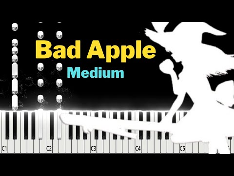 MEDIUM Piano Tutorial | Touhou - Bad Apple