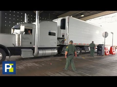 This is how trucks are inspected at the border to prevent human trafficking of immigrants.