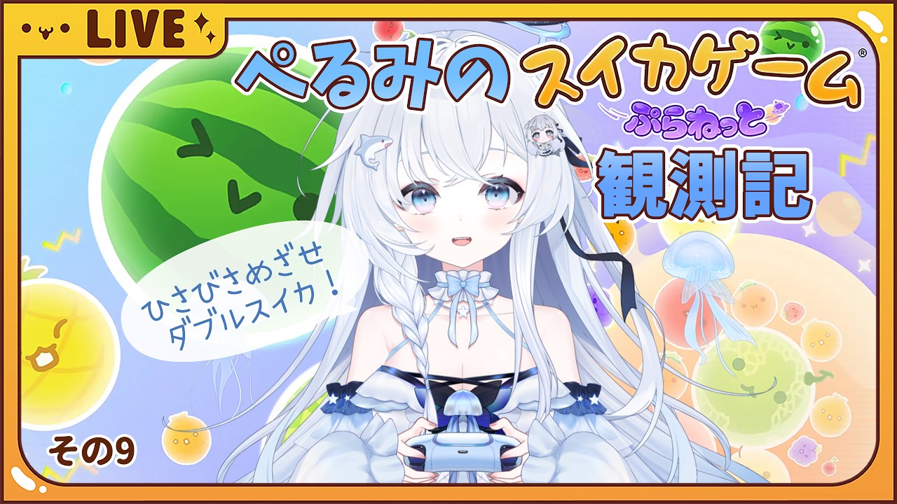 【ぺるみのスイぷら観測記 その9】[スイカゲームぷらねっと] ひさしぶりにがんばるダブルスイカ❗️　いけるかな❓️🪼📡 #vtuber #スイカゲームぷらねっと