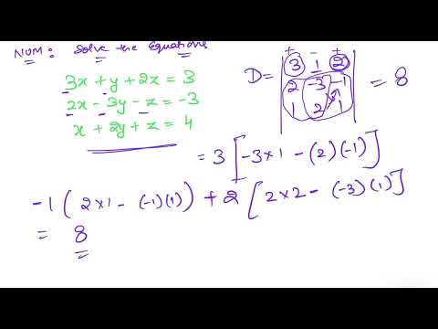 Solution of Linear System of Equations - CRAMER'S Rule II Method of Determinants Video