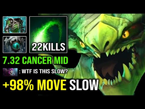 CANCER MID IS BACK +98% Move Slow Skadi Viper EZ Anti Ganker 58K Total Damage 7.32 Dota 2