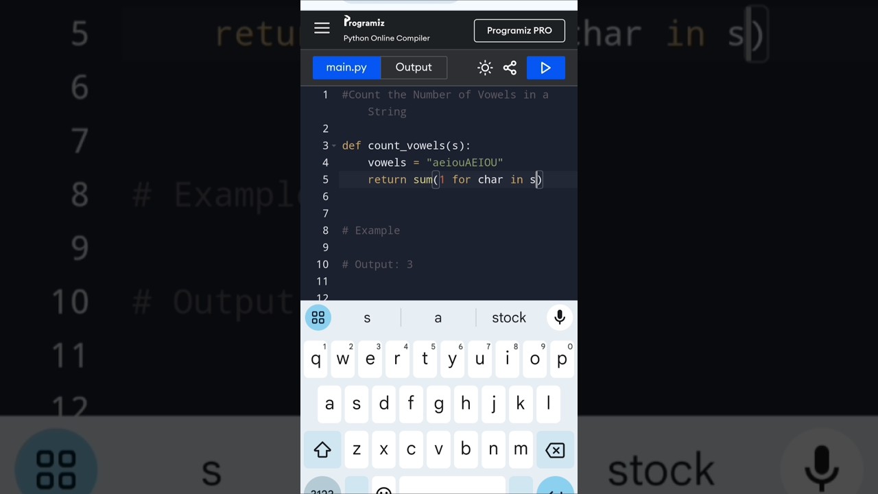 Count Vowels in a String with Python in Seconds! 🅰️🅾️ | Fast Logic! | #Shorts #CodingShorts
