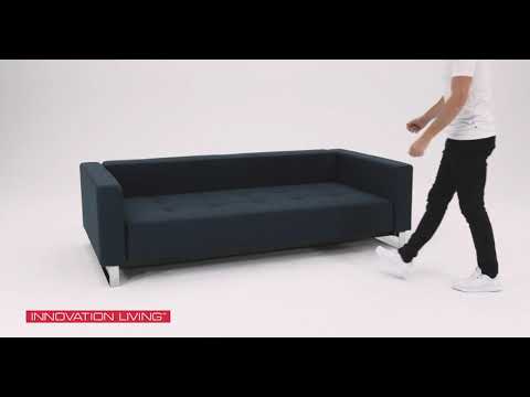 Cassius Deluxe Excess Lounger Chrome Queen Size Sofa Bed by Innovation Living