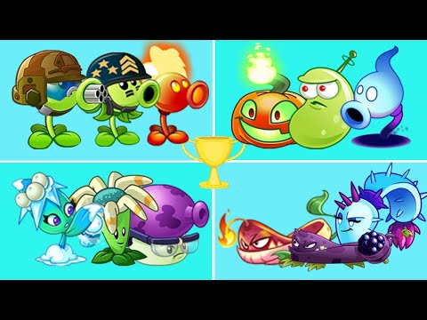 Tournament Team (Gatling Pea+Mega Gatling Pea+Fire Pea) Plant Vs 03 Team Plant - Who Will Win?