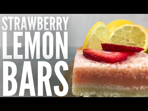Delicious strawberry lemon bars! Easy PINK lemonade bar recipe