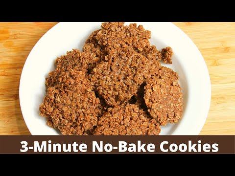 Easy 3 Minute No-Bake Oats Cookies | How to make no bake oatmeal cookies | quick oats cookies