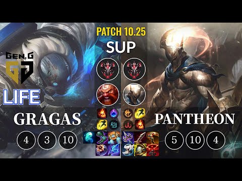 GEN Life Gragas vs Pantheon Sup - KR Patch 10.25