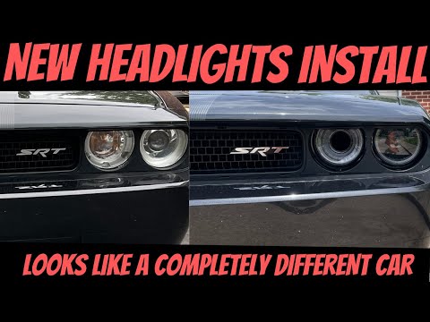 NEW LED HEADLIGHTS ON MY SRT8 CHALLENGER\ud83d\udd25