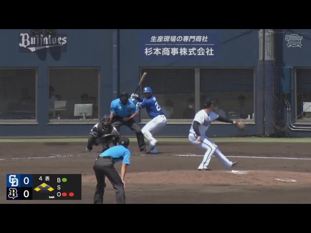 【ファーム】バファローズ・高島泰都 1アウトランナー満塁のピンチを凌ぎ4回まで無失点の投球!! 2024年7月6日 オリックス・バファローズ 対 中日ドラゴンズ